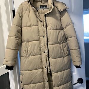 Women's Beige Puffer Jacket